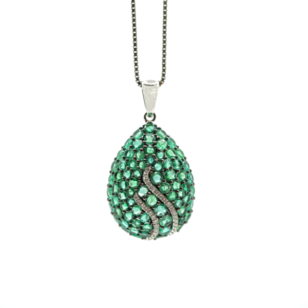 Emerald Pendant with Diamond (fire)