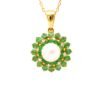 Pearl Emerald Pendant with diamond