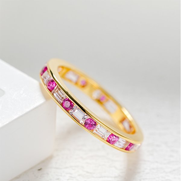 Color Sapphire Ring Peach White